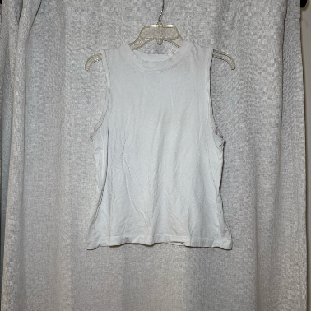 A New Day Fitted White Tank Top